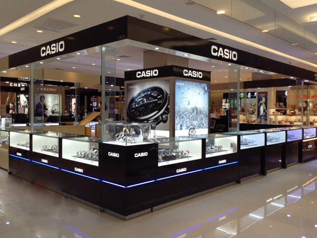 卡西歐賣場(chǎng)展示架定制案例